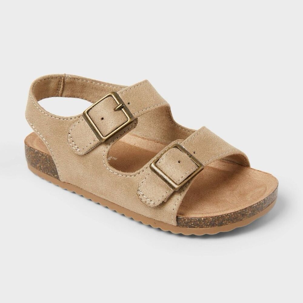 Toddler Reagan Footbed Sandals - Cat & Jack Size 9 Taupe